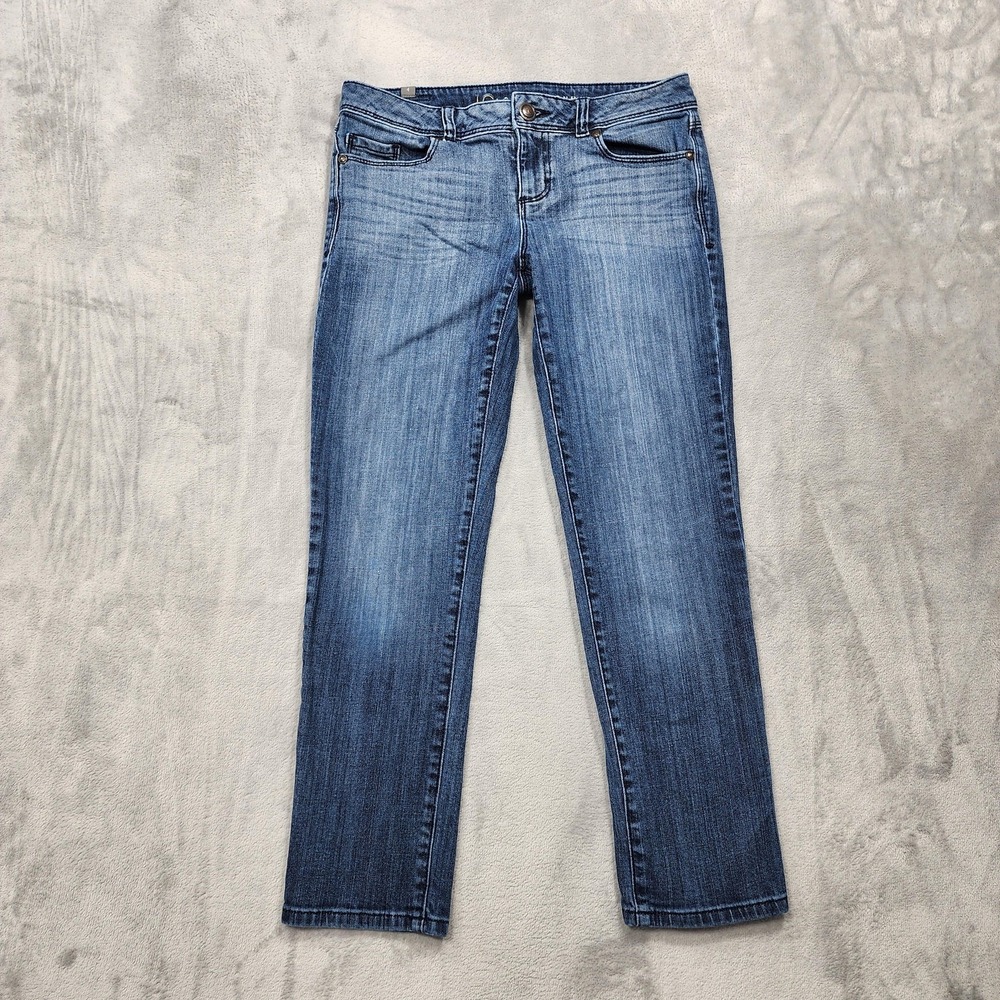 LC Lauren Conrad Jeans Womens 4 Blue Mid Rise Straight Stretch Denim‎ Casual